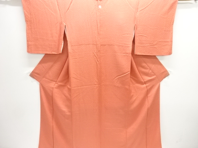 抽象模様織り出し一つ紋色無地着物